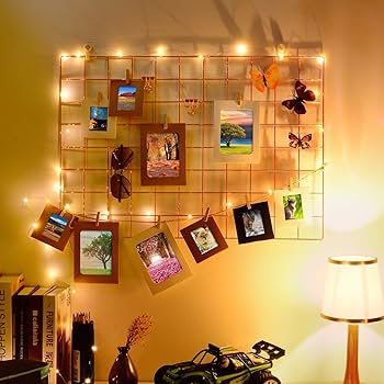 Metal Wall Grid 65x45cm for Hanging Photos and Decor Study Room Display