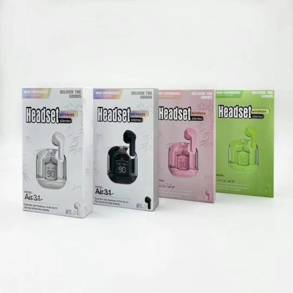 Air31 Earbuds Wireless Crystal Transparent Body ( Random Color )