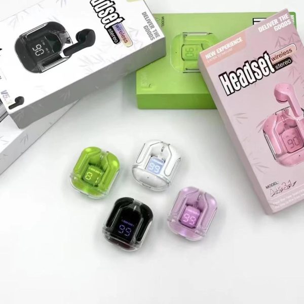 Air31 Earbuds Wireless Crystal Transparent Body ( Random Color )