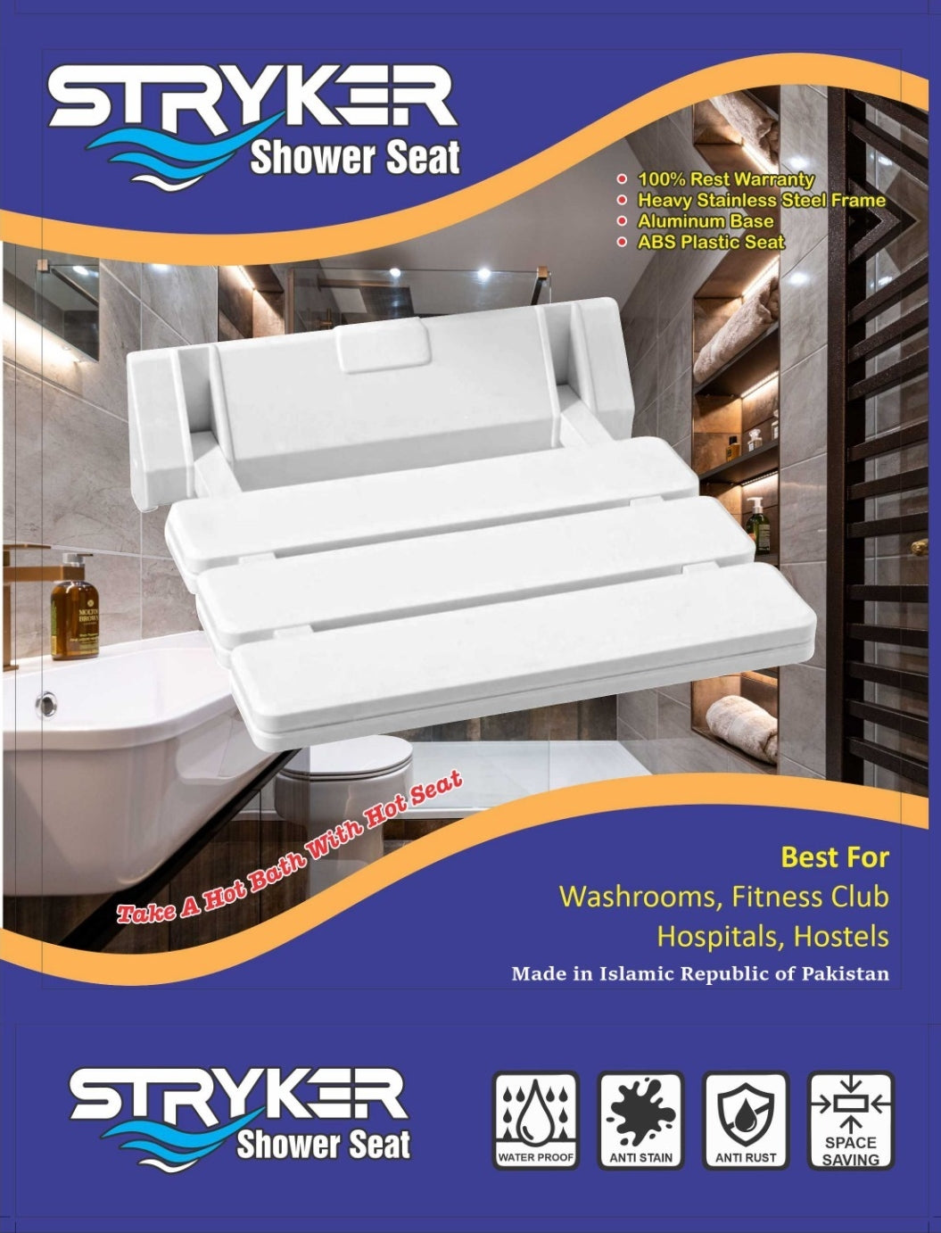 Shower Seat Wallmount, Bathroom Seat, Bench Shower Folding Seat Bath bathroom Stool Chairs