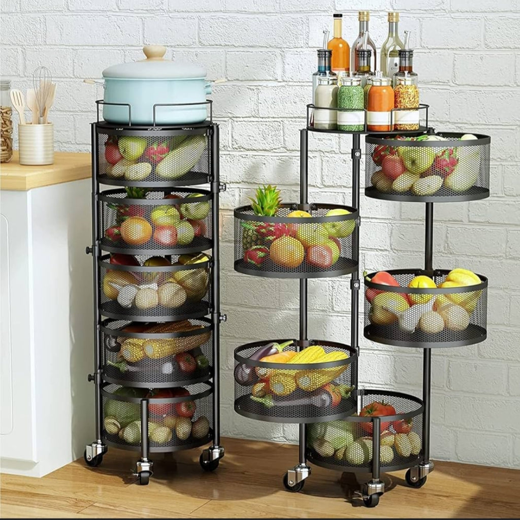 5-Tier Rotating Baskets Kitchen Organizer