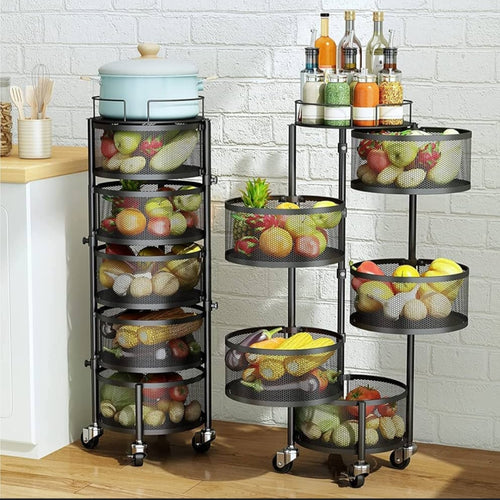 5-Tier Rotating Baskets Kitchen Organizer