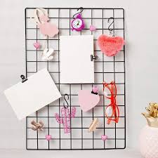 Metal Mesh Grid Panel Photo Wall Decor Art Display