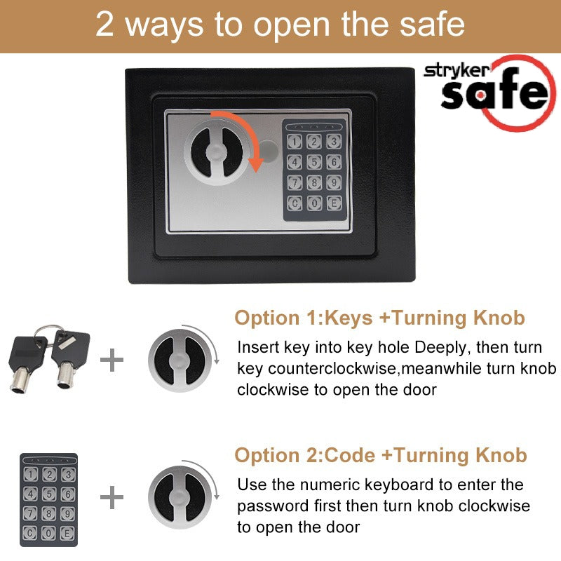 Digital Cash Safe, Best Home Safe in Pakistan, Digital Safe Box Household Money Mini Safes Small Steel Bank Safety Security Box Keep Cash Jewelry Or Document Securely With Key