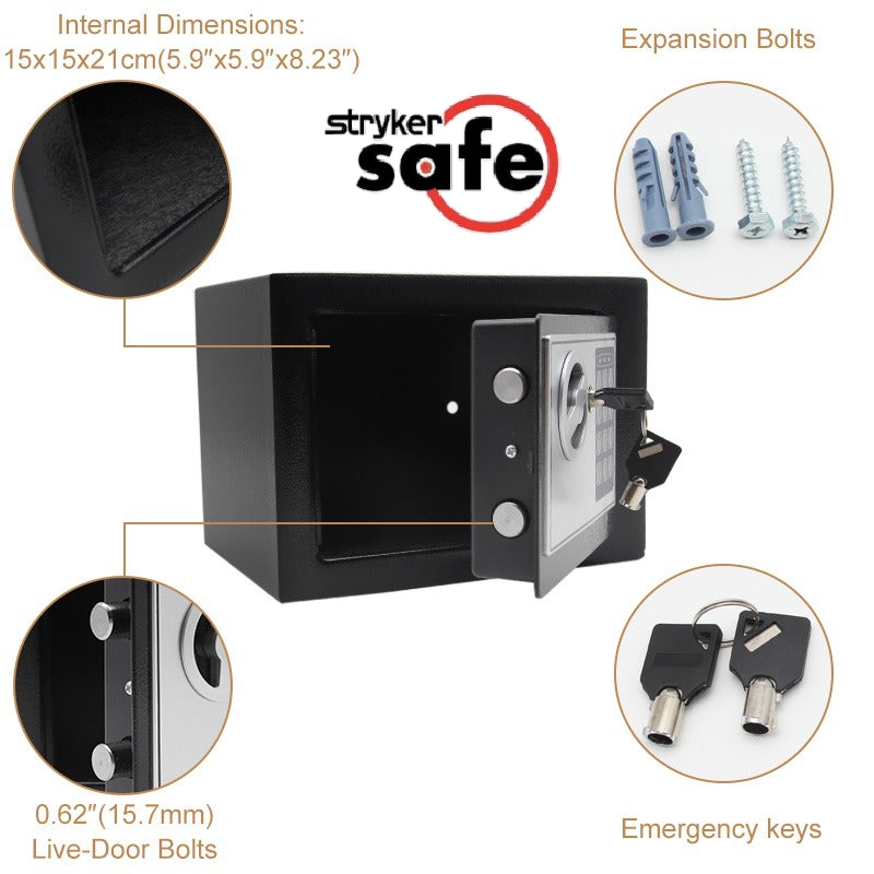 Digital Cash Safe, Best Home Safe in Pakistan, Digital Safe Box Household Money Mini Safes Small Steel Bank Safety Security Box Keep Cash Jewelry Or Document Securely With Key