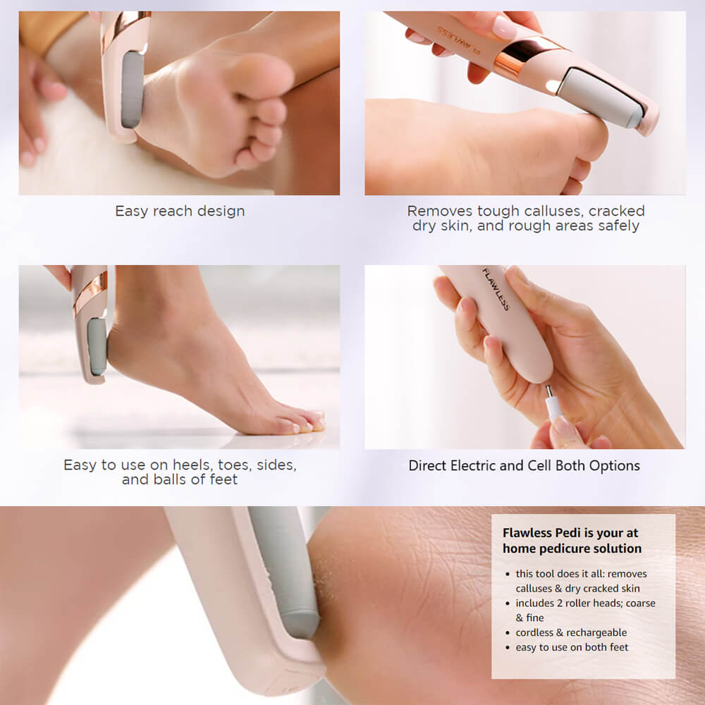 Finishing Touch Flawless Pedi Electronic Tool File and Callus Remover, Pedicure
