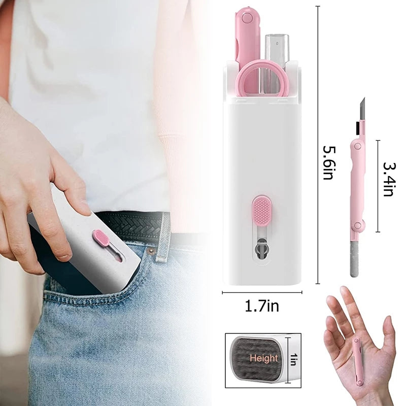 7 in 1 Computer Keyboard Cleaner Brush Kit Earphone Cleaning Pen For Headset iPad Phone Cleaning Tools Cleaner Keycap Puller Kit