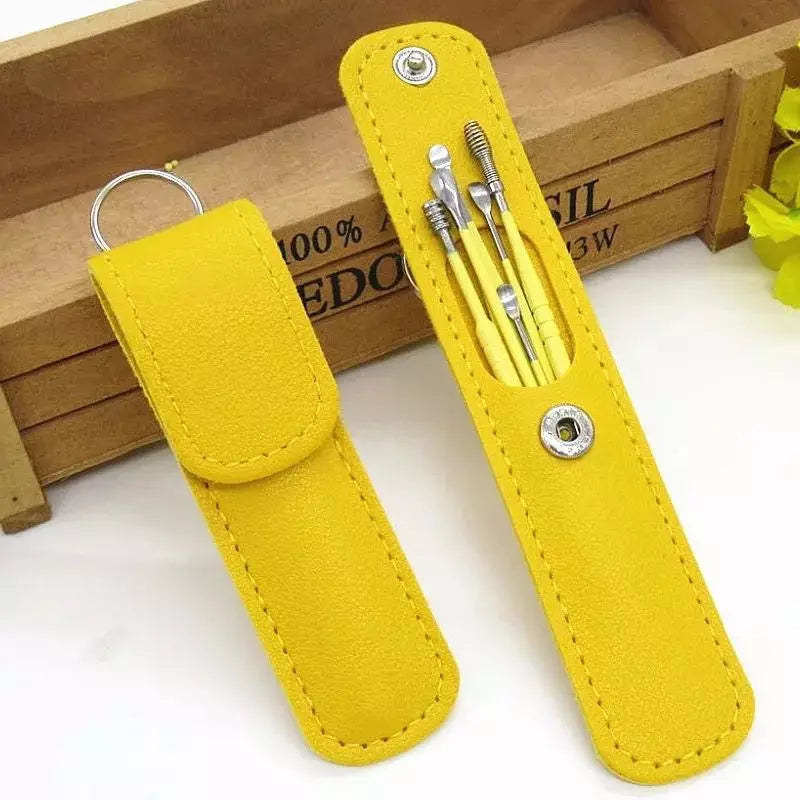 6pcs/set Ear Cleaner Wax Removal Stainless Steel Ear Wax Pickers Ear Cleaning Tools Spoon Earwax Remover Beauty Health Earpick